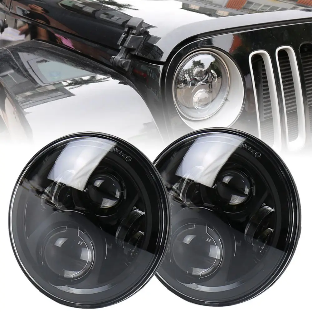 Тонкая светодиодная фара Marlaa для мотоцикла 7 дюймов 60 Вт Jeep Wrangler JK LJ CJ Yamaha Hummer H1