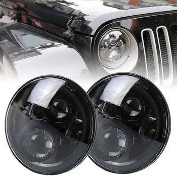 

Marlaa Motorcycle 7" 60w Black Projector Thin 7Inch Led Headlight for Jeep Wrangler JK LJ CJ Yamaha Hummer H1 H2