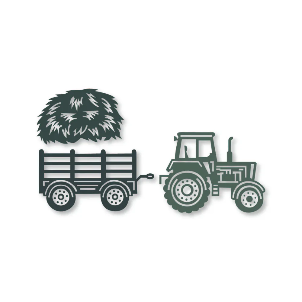 

Swovo Farm tractor straw Metal Cutting Dies for Scrapbooking DIY Craft Paper Card Making Decorative Embossing Die Cuts 110*93mm