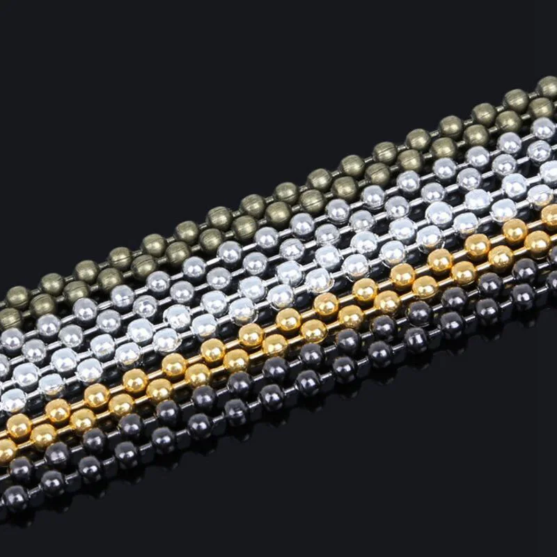 1 Strand 5 Meters Iron Metal Ball Chain Gold/Silver/Black Color Round Beads for DIY Pendant Necklace Jewelry Accessories | Украшения и