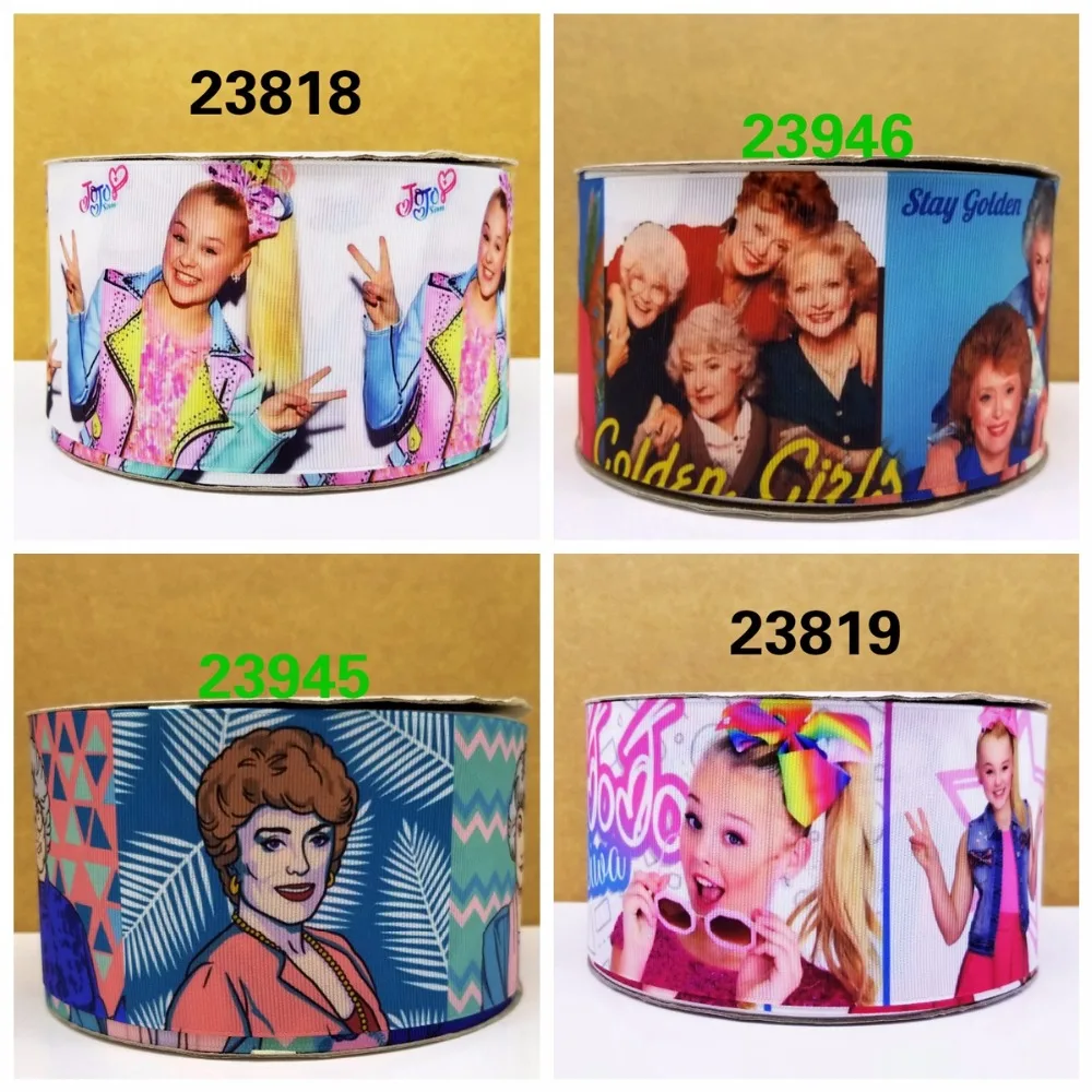 

Free shipping 50 yard cartoon printed grosgrain ribbon 23946