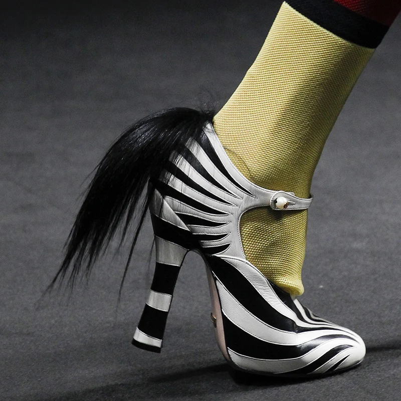 zebra stripe pumps