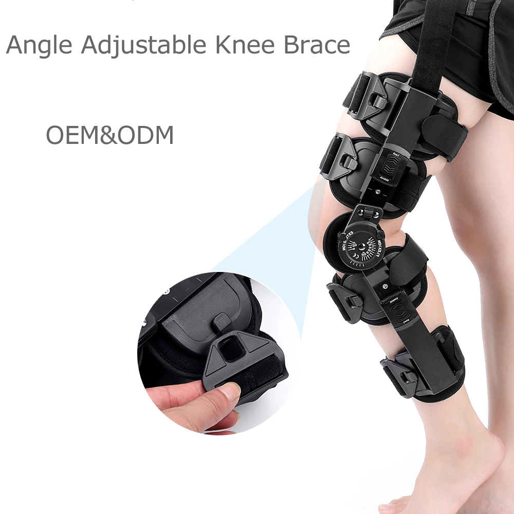  Medical Hinged Keen ROM Knee Brace Angle Adjustable Surgical fixation operative stabilization Fract