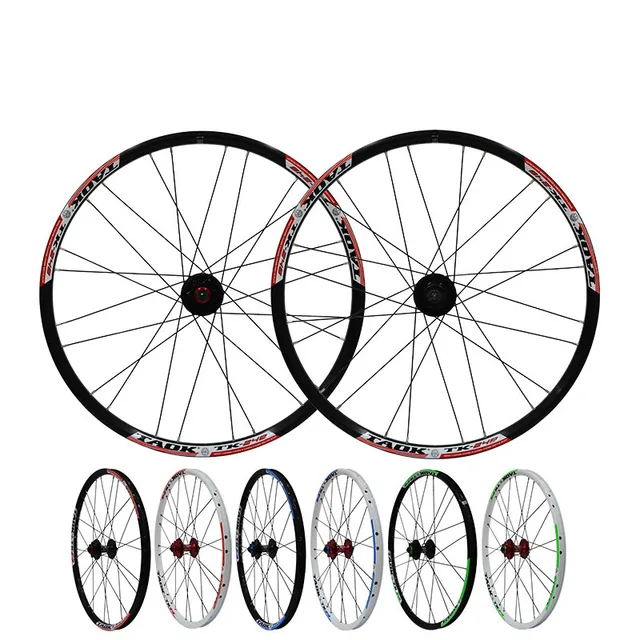 Cheap 24'' inch MTB Mountain Bikes Road Bicycles 24 Holes Hubs Disc Brake Wheel Wheelset Clincher Rim