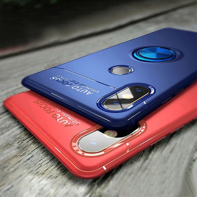

Luxury Soft Shockproof Case For Xiaomi Redmi 6A Bracket Ring Cover For Xiaomi Mi 8 Lite Redmi Note 5 6 Pro A1 A2 Fundas Coques