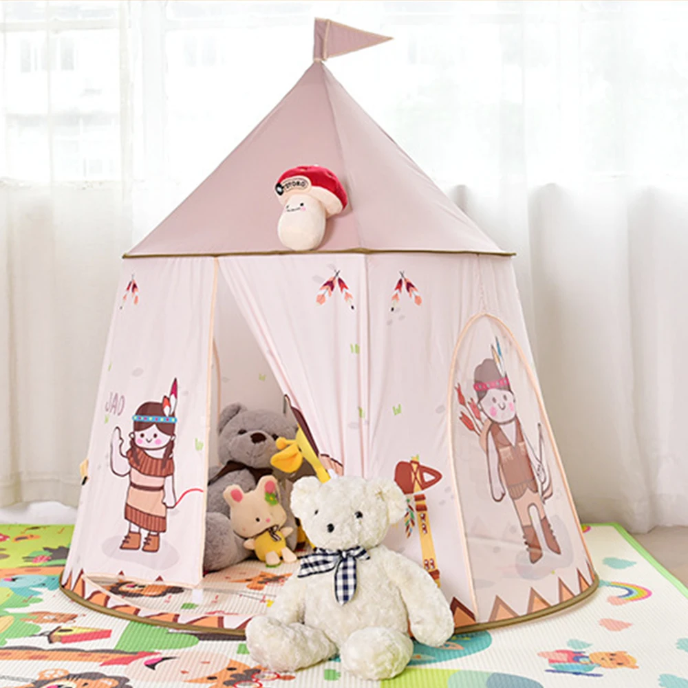 

Carton Lions Tipi Children's Tent for Kids Dry Pool Ball Box Toy Portable Wigwag Tent Ball Pool Playhouse Children's House Room