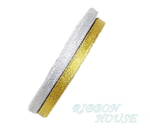 1/4'' (6mm) polyester gold and silver ribbon Christmas packaging ribbon high-grade quality squares ribbons 25 yards/lot sewing ribbon christmas ribbon polyester ribbon