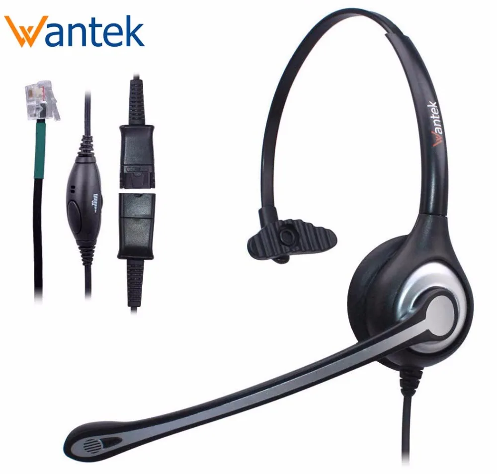 Wantek Corded Telephone Headset Mono With Noise Cancelling Mic