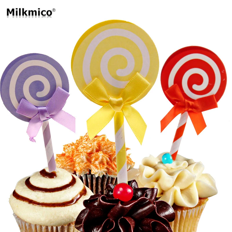 6 Pcs Doux Gateau Toppers Papier Sucette Avec Paille Insere Carte Drapeaux Beau Cadeau Gateau Decoration Pour La Fete D Anniversaire De Mariage Aliexpress