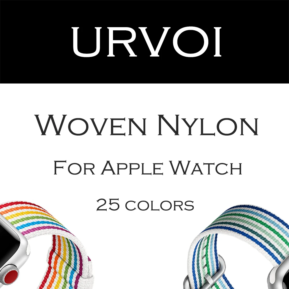 URVOI тканый нейлоновый ремешок для apple watch серии 3 2 1 прочный ремешок для iwatch удобная ткань-как чувствовать себя Новая серия