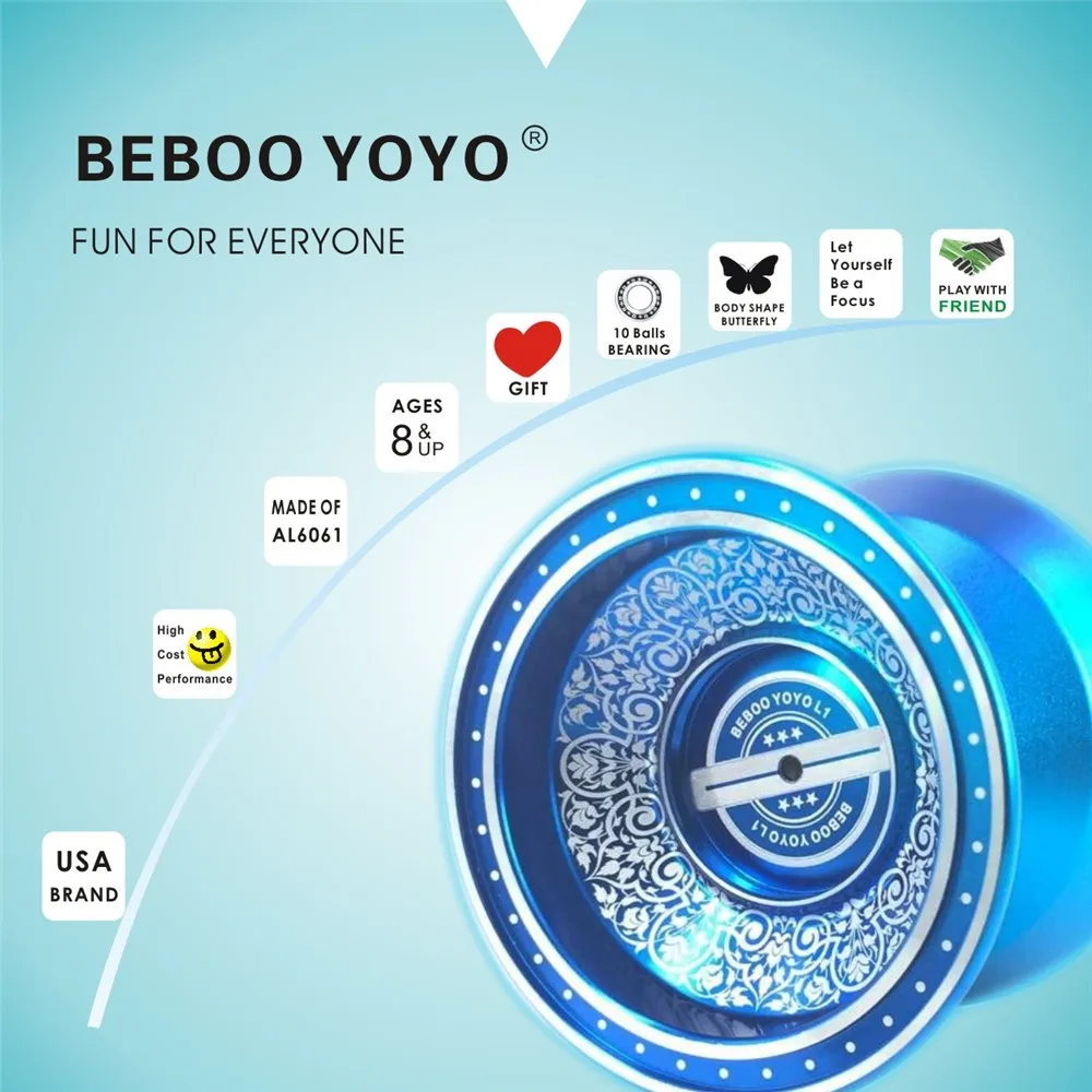 20 шт./партия шарикоподшипник Beboo YOYO L1 Модернизированная версия сплава алюминиевый йо-йо металлический Профессиональный Auldey йо-йо игрушка