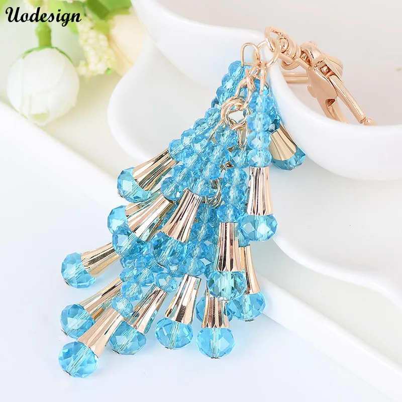 2017 Gold chains Tassel Key Ring Crystal Tassel Key Chain Tassel