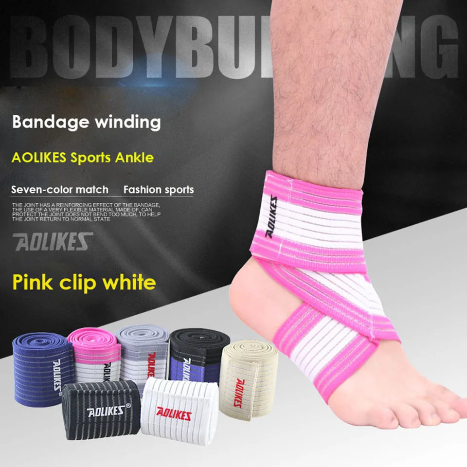 AOLIKES 1 шт. высокое качество лодыжки Поддержка бандаж для колена бандаж Волейбол Баскетбол лодыжки Orotection регулируемые эластичные ленты