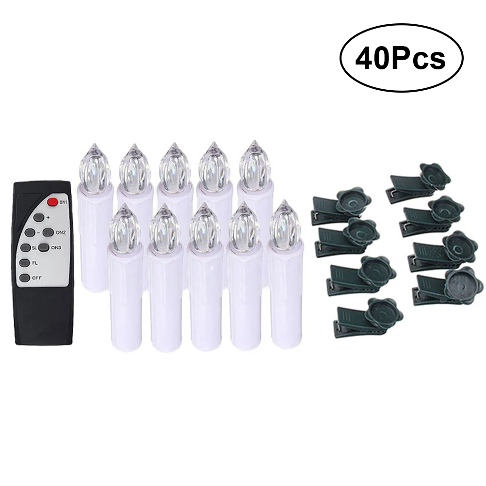 

40pcs LED Candle Light 8-Key Wireless Remote Control Decorative Light for Christmas Weddding Birthday Halloween Party (Colorful)