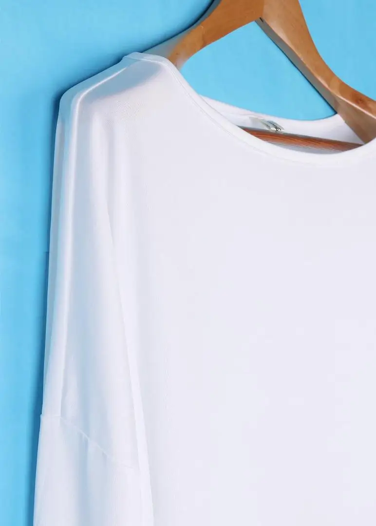 Женские Модные дамы свободные круглый Средства ухода за кожей Шеи Топы корректирующие рубашка с длинными рукавами Повседневное Белый
