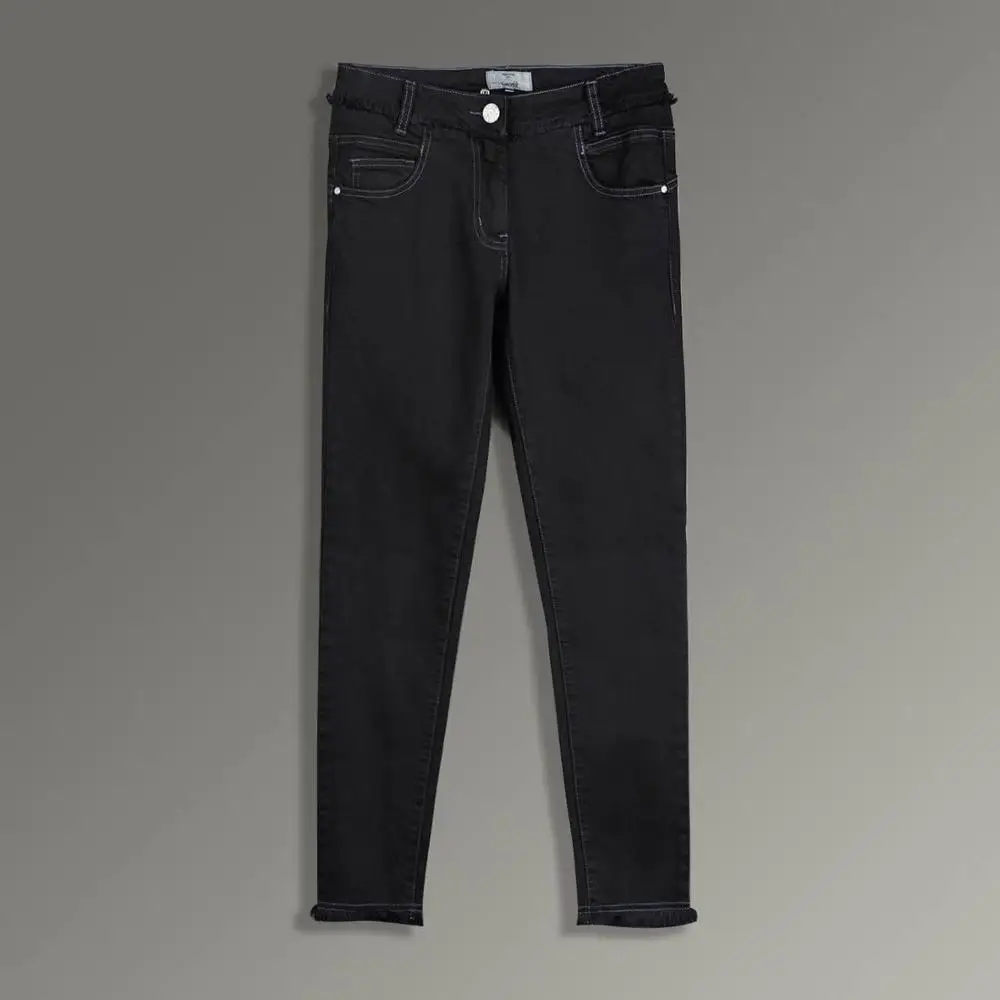 2019 New Women Casual Jeans Modern Stylish Nine-cent Jeans Slim Jeans Dark Grey