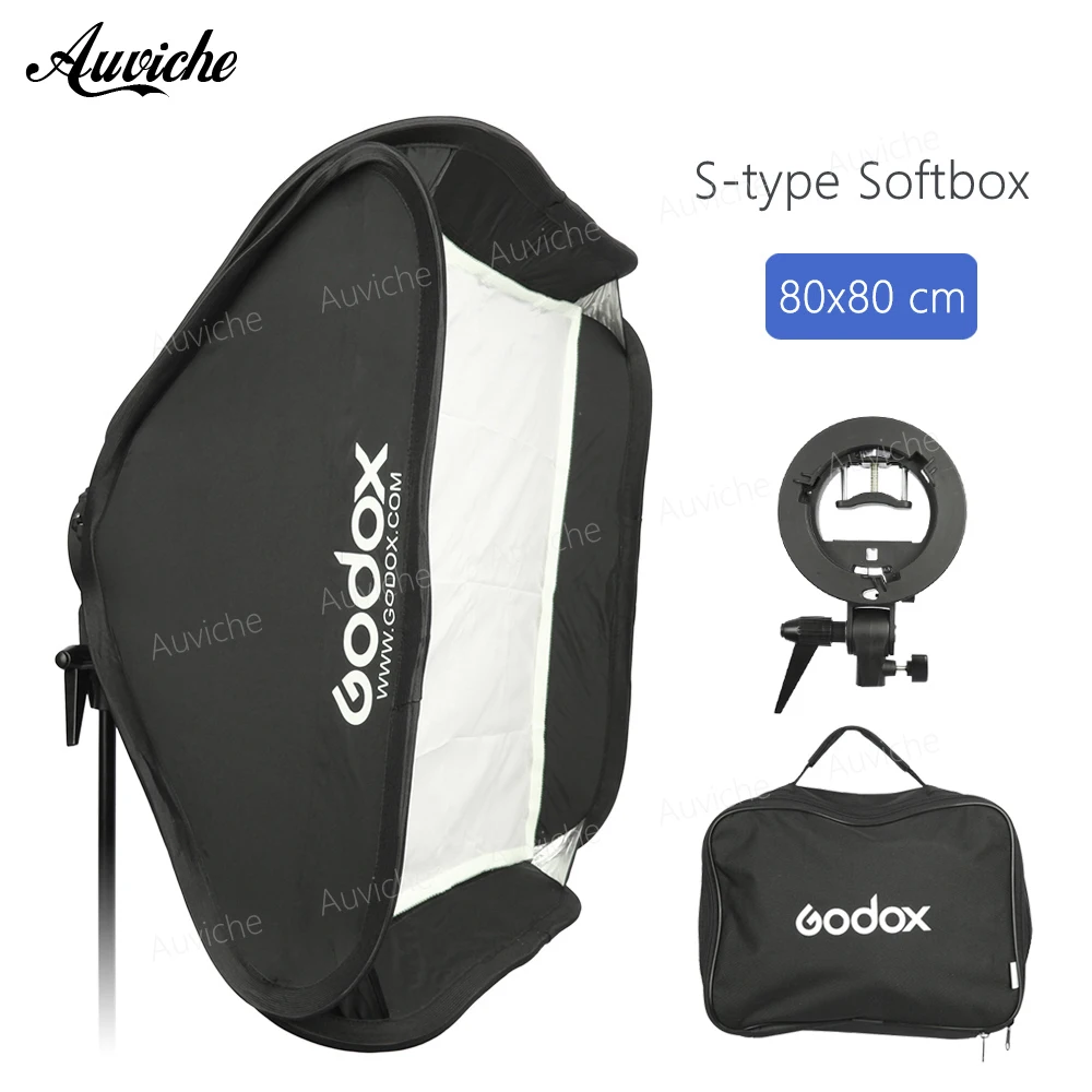 

Godox 80*80cm Speedlite Ajustable Softbox Diffuser with S-type Bracket Bowens Holder for Studio Photo Speedlite Flash Light