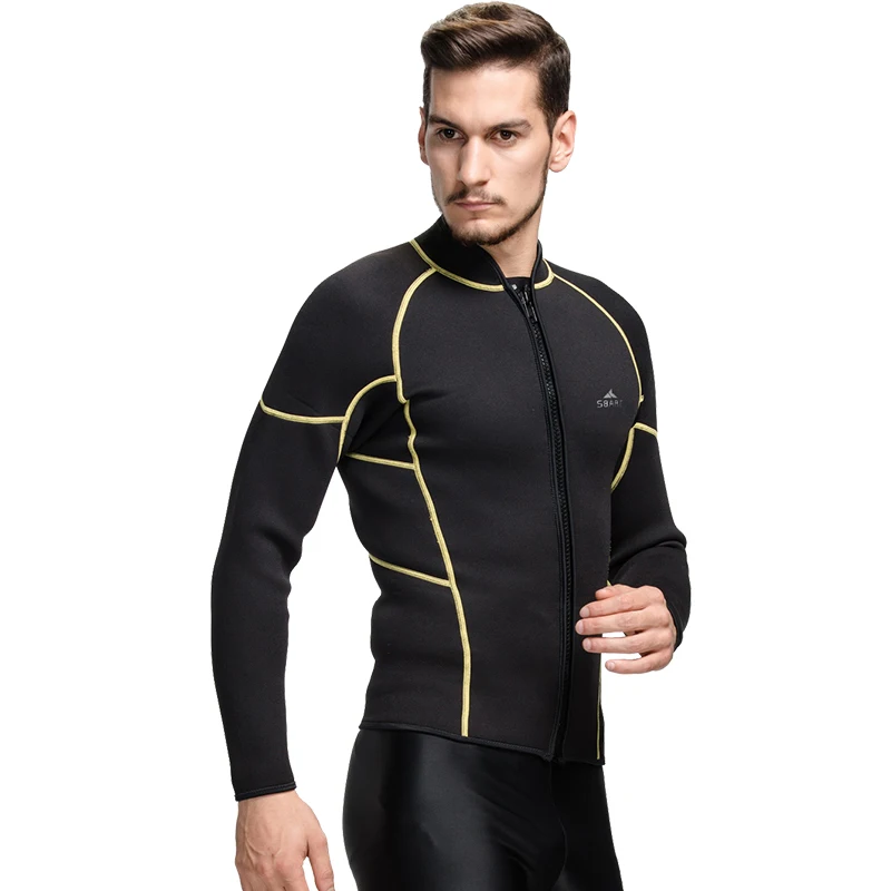 3 мм неопрен гидрокостюмы с капюшоном для мужчин Топ Сплит тело Дайвинг мокрого костюма оборудование для серфинга Подводная охота плавание Джерси