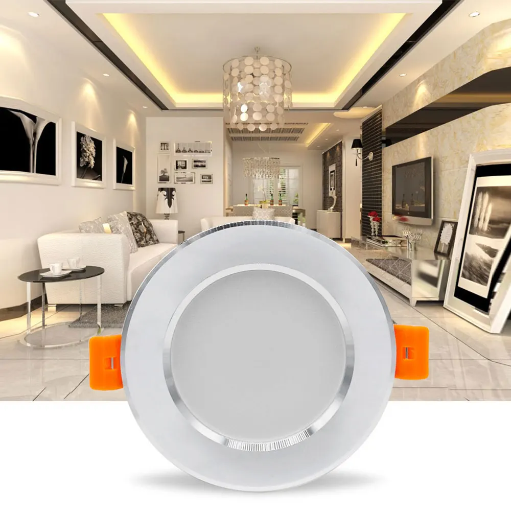 [DBF]Round Silver LED Recessed Downlight Dimmable 5W 7W 10W 12W SMD 5730 LED Ceiling Bedroom Kitchen Indoor LED Spot Lighting images - 6