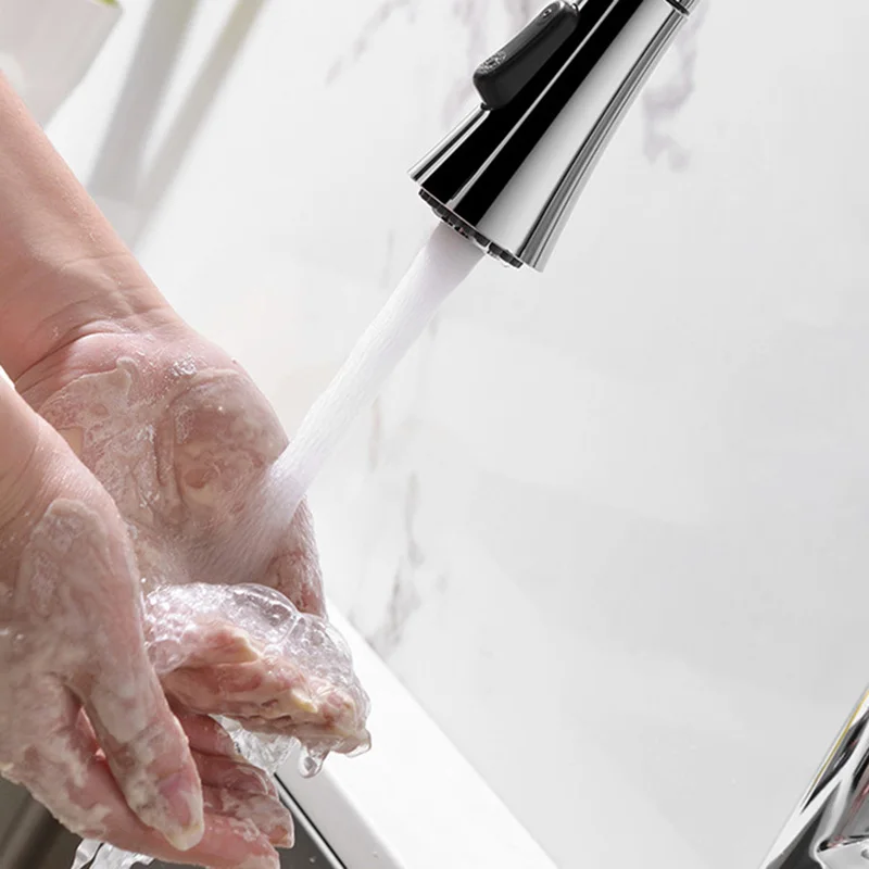 Touch Sense Control Kitchen Faucet Pull Out Double Water Setting Sink Cold And Hot Sink Water Mixer Deck Mounted Chrome Bras Tap Touch Sense Control Kitchen Faucet Pull Out Double Water Setting Sink Cold And Hot Sink Water Mixer Deck Mounted Chrome Bras Tap