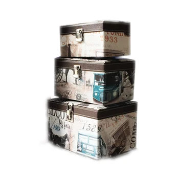 

3pcs Decorative Ornamental Storage Box Case Keepsake Gift Storage Box Collection Case with Locks