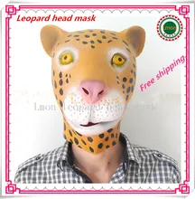 Hot Selling party masks leopard Mask For costume party masquerade ball mask Halloween Yellow Leopard Head latex Costume Mask