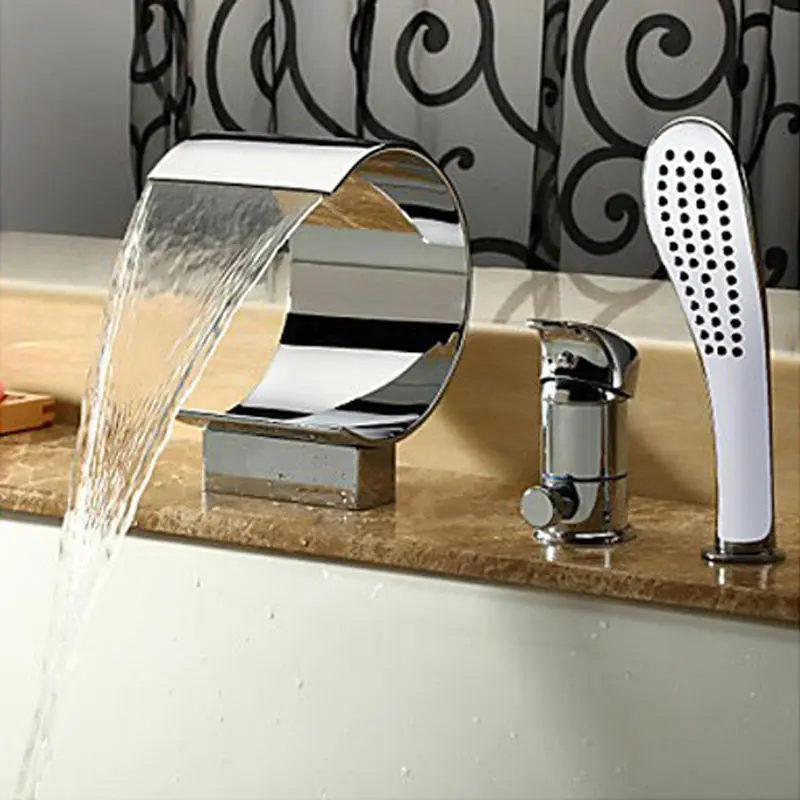 superfaucet bacino del bagno miscelatore cascata del becco del rubinetto rubinetto vasca set cascata vasca da