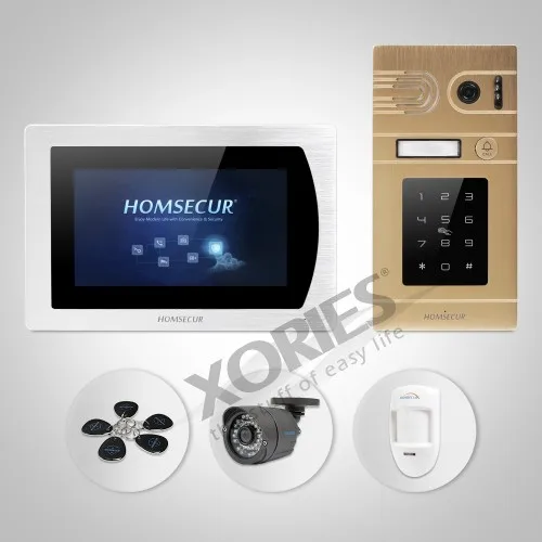 

HOMSECUR 7" Wired Video Door Entry Phone Call System+RFID Access for Apartment BC071-G+BM717-S
