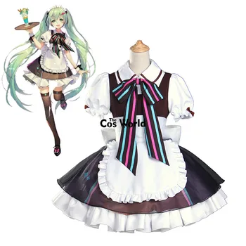 

Vocaloid Hatsune Miku Cafe Lolita Maid Apron Dress Uniform Outfit Anime Cosplay Costumes