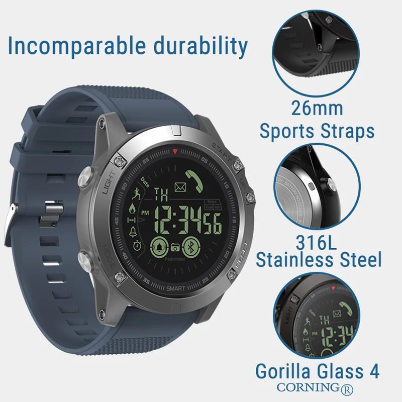 Zeblaze VIBE3 Pro IPS 3D Color Full Touch Display Smart Watch 5ATM IP67 Waterproof Smart Band Sport Watch Pedometer Heart Rate
