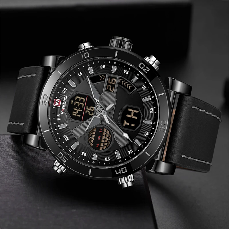 Часы наручные NAVIFORCE Мужские кварцевые роскошные Брендовые спортивные