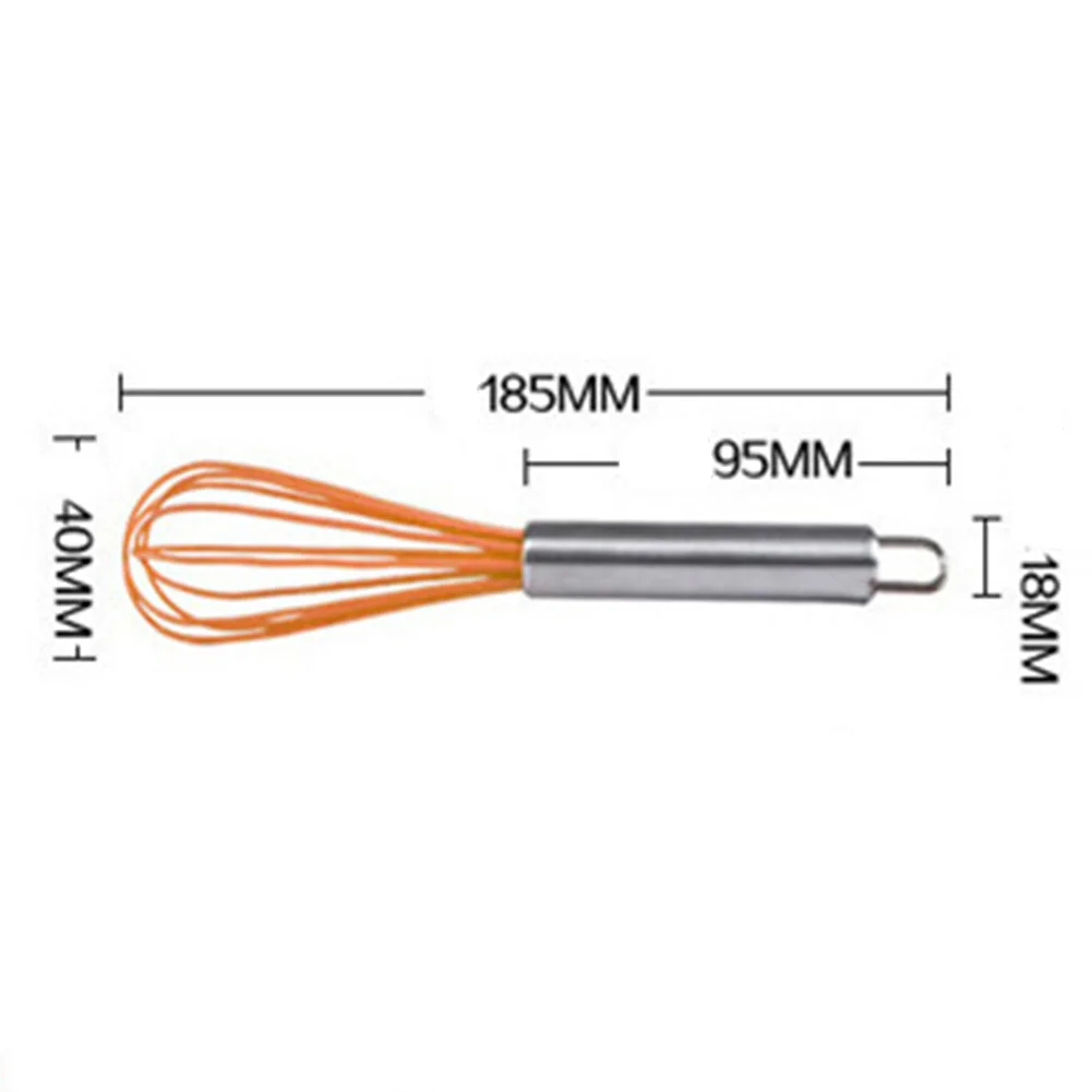 Кухонный смеситель воздушный шар проволока взбиватель яиц инструмент 1x силиконовый венчик ручка венчик случайный цвет