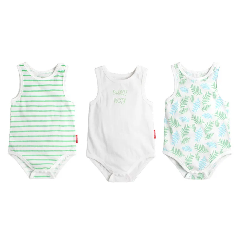 Летняя одежда для малышей Детский комбинезон для новорожденных, хлопковый комбинезон, мягкая одежда для мальчиков жилет без рукавов для девочек, ropa bebe
