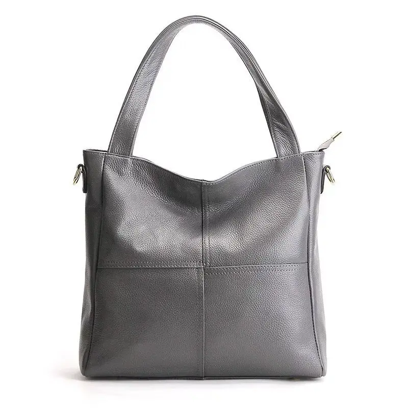Mesul Повседневная сумка женская сумка из натуральной кожи сумки на плечо женские высококачественные дизайнерские брендовые сумки Bolsas Bolsos Mujer - Цвет: Серый
