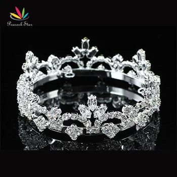 

Peacock Star Bridesmaid Bridal Wedding New Born Baby Round Full Circle Rhinestone Mini Tiara Crown CT1751