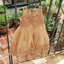 2016 New Princess Baby Girls Tutu Lace Party Dress Fairy Summer Candy Color Vintage Fashion Dress