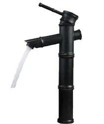 Luxury Oil Rubbed Bronze Single Handle Bamboo Style Bathroom Vessel Sink Basin Faucet Mixer Taps  anf157