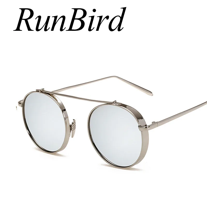 

RunBird Steampunk Sunglasses Men Sunglasses for Driving Round Metal Thick Frame Sun Glasses Women Coating Lens Sunglass 733R