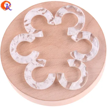 

Cordial Design 29x29mm 20Pcs Acrylic Beads/Hand Made/White Cloud Effect Clear Beads/Earring Findings/Jewelry Accessories