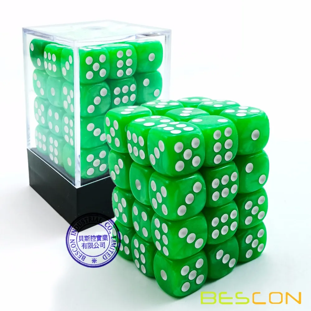 Bescon 12mm 6 Sided Dice 36 in Brick Box, 12mm Six Sided Die (36) Block