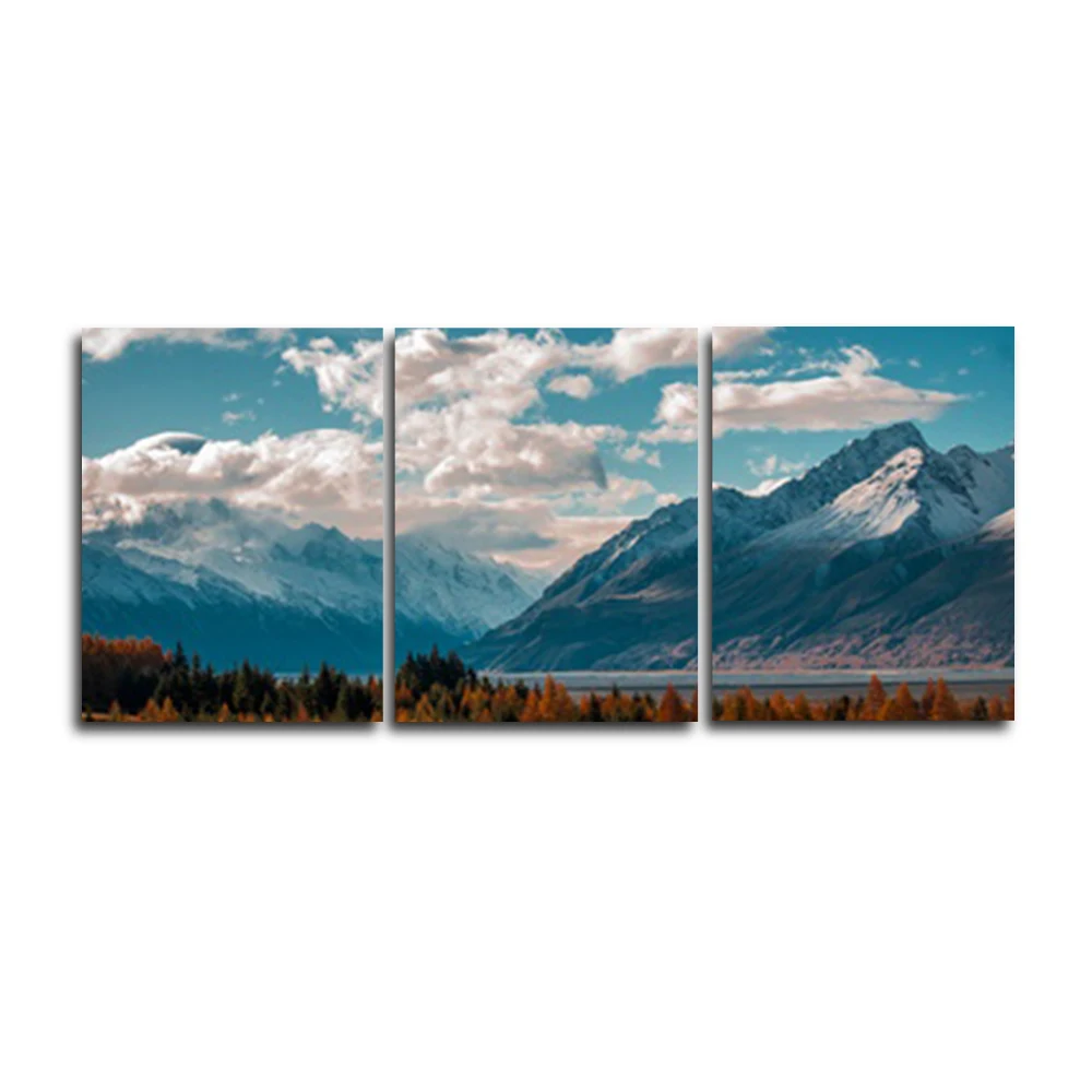 

Abstract 3 Panel Natural Landscape Mountain Canvas Oil Painting Modern Wall Art Unique Gift For Living Room Home Decor Frameless