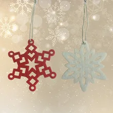10 шт./компл. дерево Подвеска из Снежинки Висячие белые красные маленькие снежинки