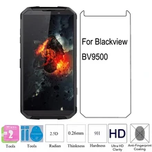 Película vidro temperado para blackview, 2 peças 2.5d 9h 0.26mm hd bv9500 protetor de tela à prova de explosão bv9500 bv 9500 plus