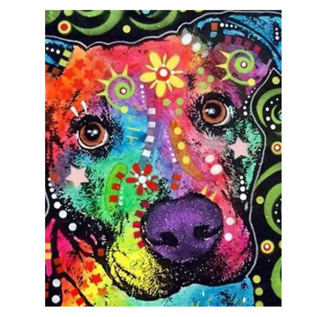 RIHE Colorful Animal Paint By Numbers Canvas For Adults Kids Beginner