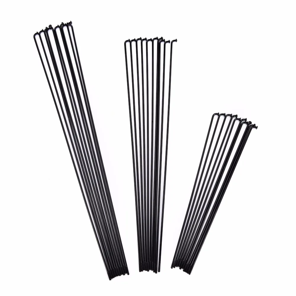 10PCS 14G Bike Bicycle Spoke Spokes + 12mm Nipples 170~286mm Steel Spoke Multi-size