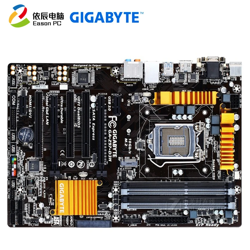 GIGABYTE GA-Z97-D3H рабочего Материнская плата LGA1150 i3 i5 i7 DDR3 USB3.0 32G блок питания ATX