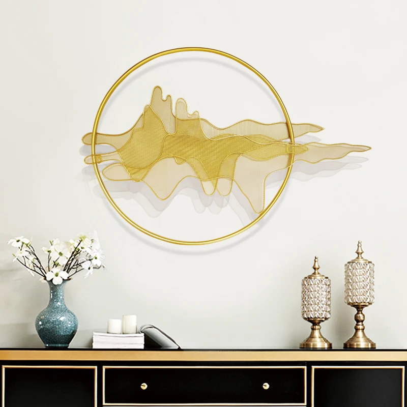  Chinese Wrought Iron Fake Water Mountain Wall Hanging Crafts Livingroom Bedroom Wall Decoration Pen - 33050481918