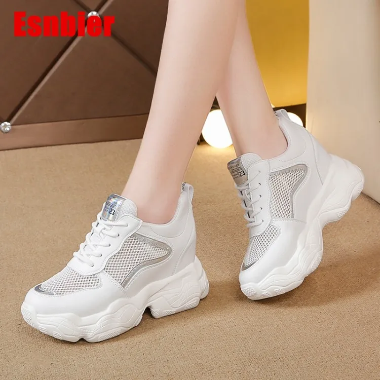 

New 2019 Spring Breathable mesh Sneakers Shoes Women Flats Platform Casual Shoes Brand Flat female Vulcanized Shoes