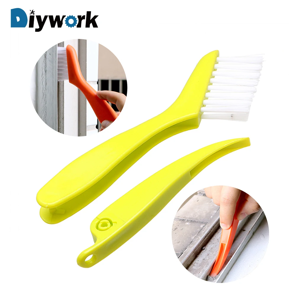 DIYWORK Folding Brush 2 in 1 Window Groove Cleaning Brush for Nook