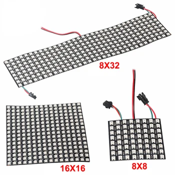 

5V WS2812b Led Panel Chip 8x8/8x32/16x16 Pixels WS2812 Full Color Panel Screen WS2812 Digital Flexible Black PCB Display Board